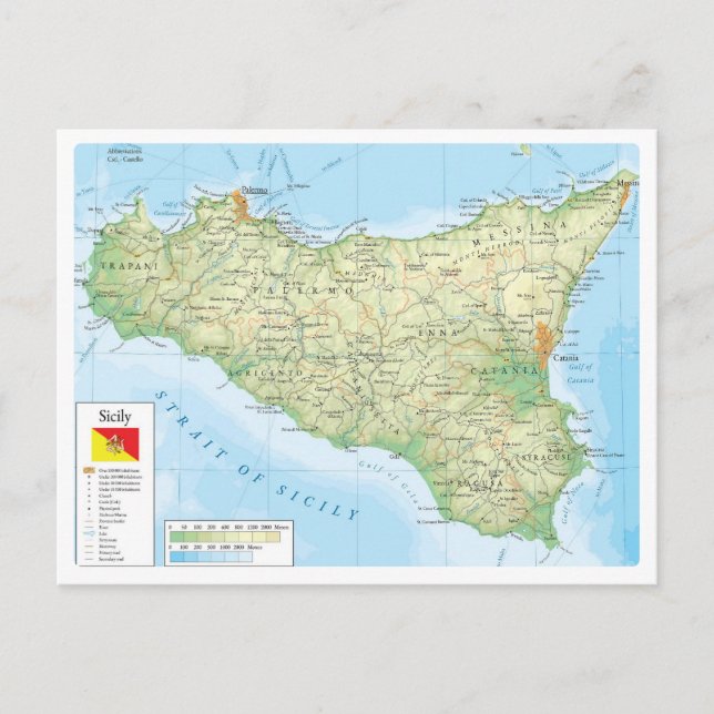 Italie - Sicile - Carte Sicile - (Devant)