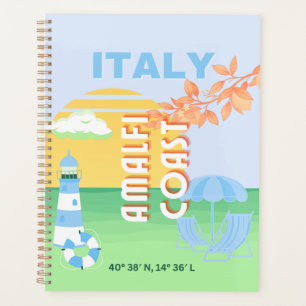 Italie Travel Art, Côte d'Amalfi, Preppy, Bleu