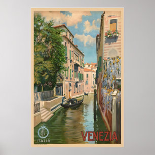 Italie Venise Affiche de Voyage Vintage