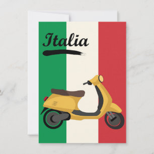 Italie Vintage Italie Drapeau Vespa Scooter Travel