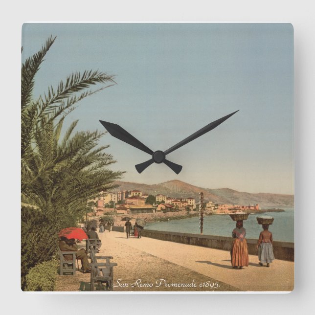 Italie vintage - San Remo Promenade horloge (Recto)