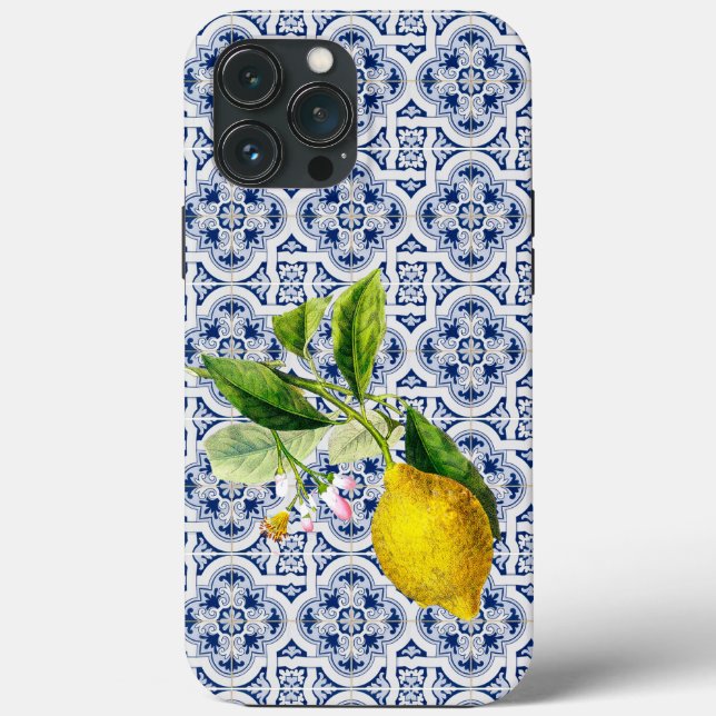 Italien Amalfi bleu carrelage blanc iPhone / coque (Verso)