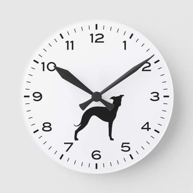 Italien Greyhound Chien race Silhouette Horloge ro (Recto)