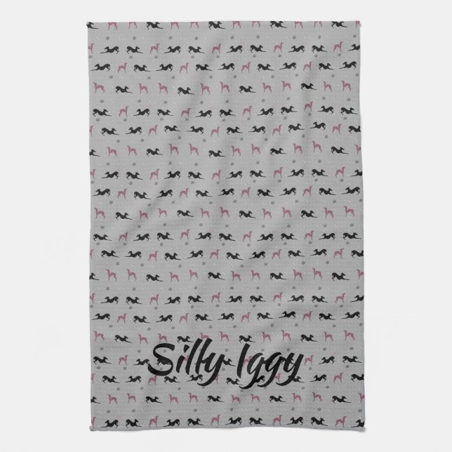 Italien Greyhound Iggy Chien serviette de thé de c (Vertical)
