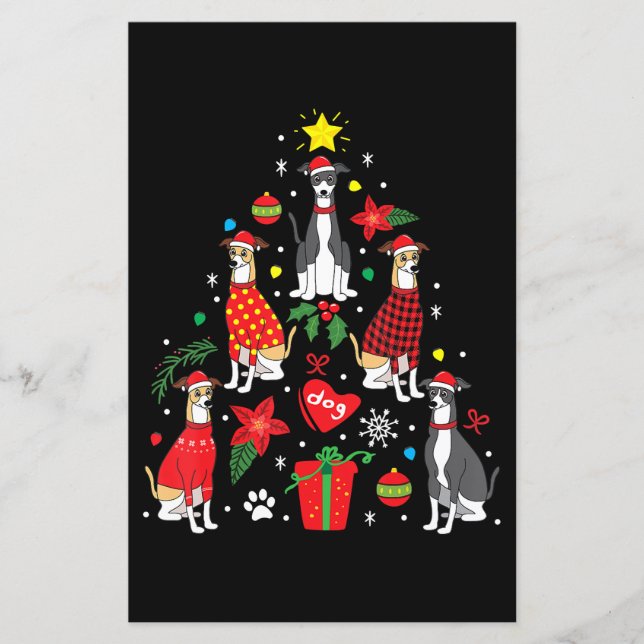 Italien Greyhound Ornament Arbre de Noël Chien Mam (Devant)