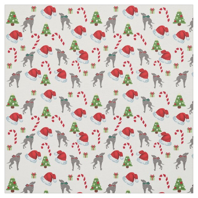 Italien Greyhound Tissu de Noël Joann Fabric (Échantillon)