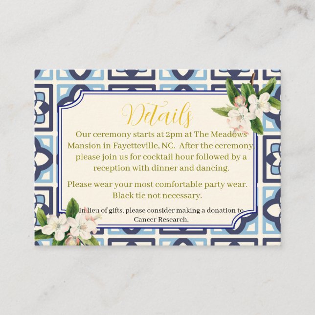 Italien Lemon Wedding Invitations Carte détaillée (Devant)