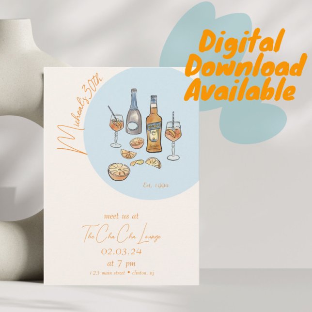 Italien Spritz Invitation d'anniversaire (Créateur téléchargé)