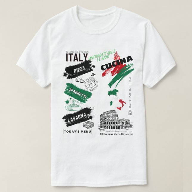 Italien Style CuisineHiphop Street T-Shirt (Design devant)