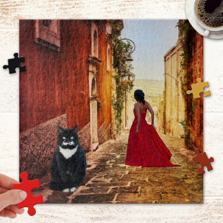 Italien Tuxedo Chat Art Peinture Puzzle