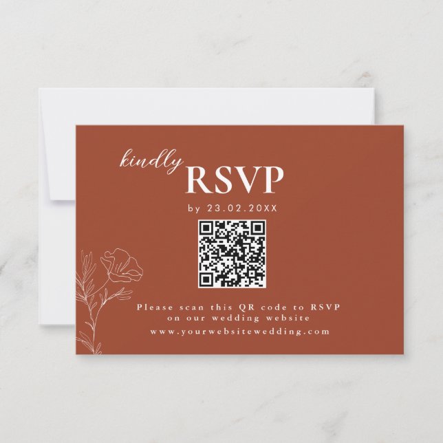 Itinéraire Bohème Terracotta, RSVP mariage rustiqu (Devant)