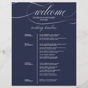 Itinéraire de mariage chic bleu marine 4 jours