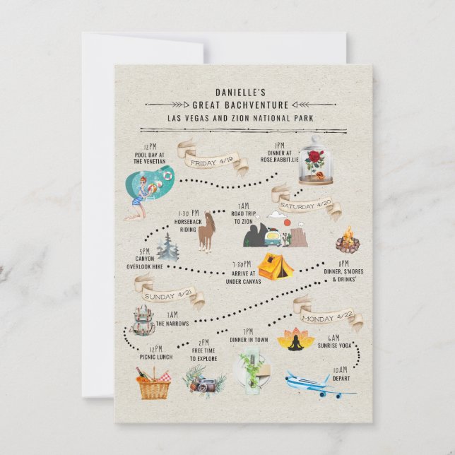 Itinéraire du week-end de bachelorette | Las Vegas (Devant)