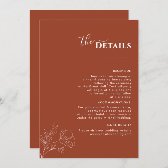 Itinéraire en bois de Terracotta, Programme de mar (Devant / Derrière)