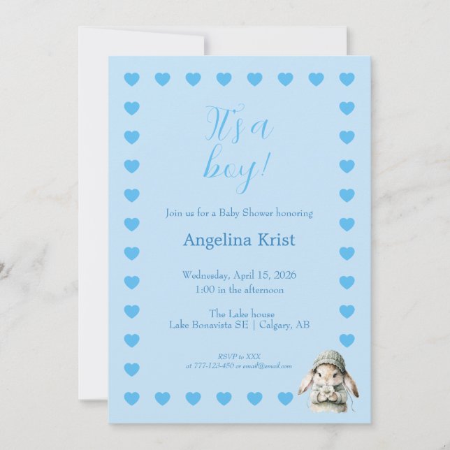 It's a Boy Baby Shower Invitation (Devant)