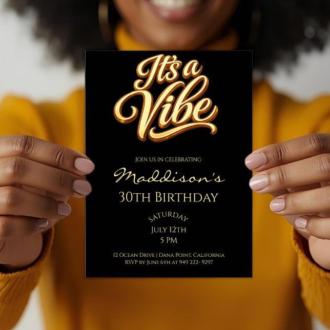 It's a Vibe 30th Birthday Invitation (Créateur téléchargé)
