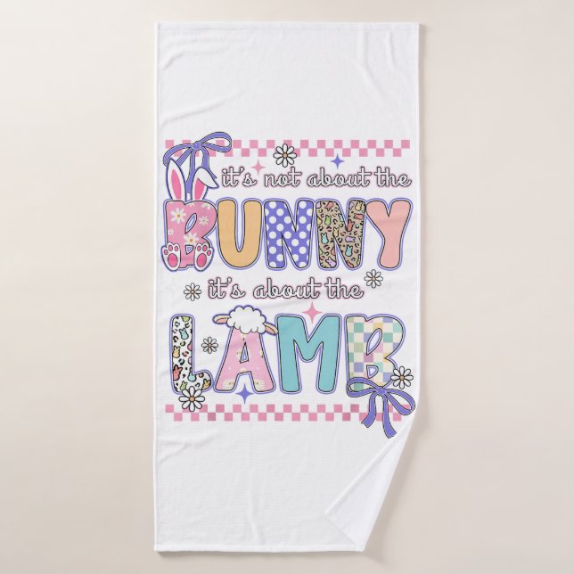 It's Not About The Bunny Christian Jesus Lamb Bibl (Serviette de bain)