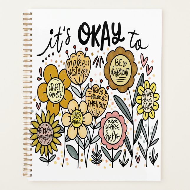 It's Okay To Boho Floral Planner (Devant)