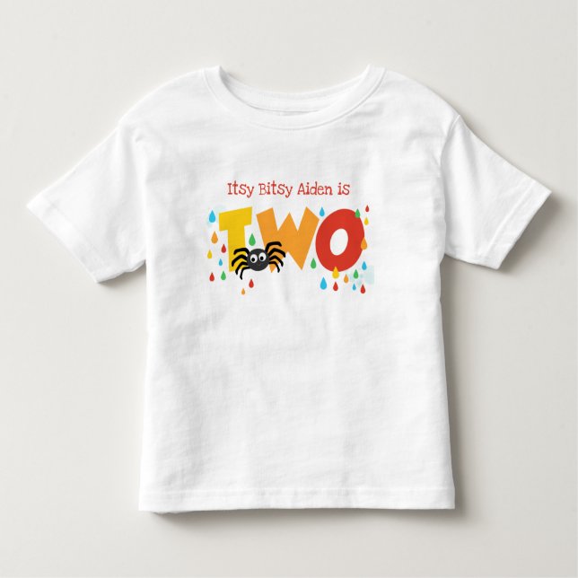 Itsy Bitsy Spider Deuxième Anniversaire T-shirt pe (Devant)