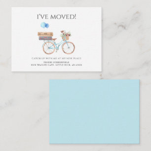 Ive Moved Watercolor Blue Bike Moke Faire-part de