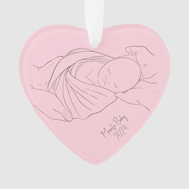 IVF Miracle Baby Simple Girl Rose Ornament (devant)