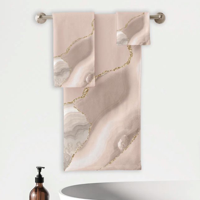 Ivoire Beige Agate Géode Paillettes d'Or (Créateur téléchargé)