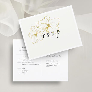 ivoire + blanc   Carte postale RSVP Chic Floral We