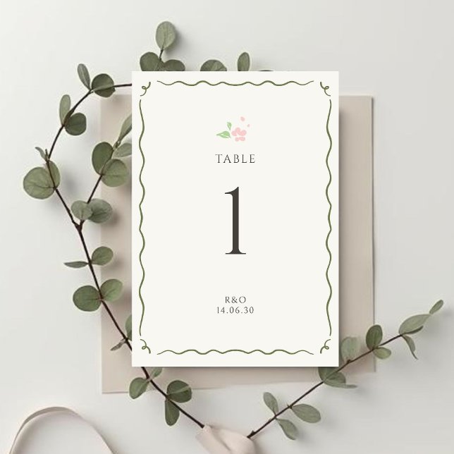 Ivoire | Carte de numéro de table de mariage chic  (Créateur téléchargé)