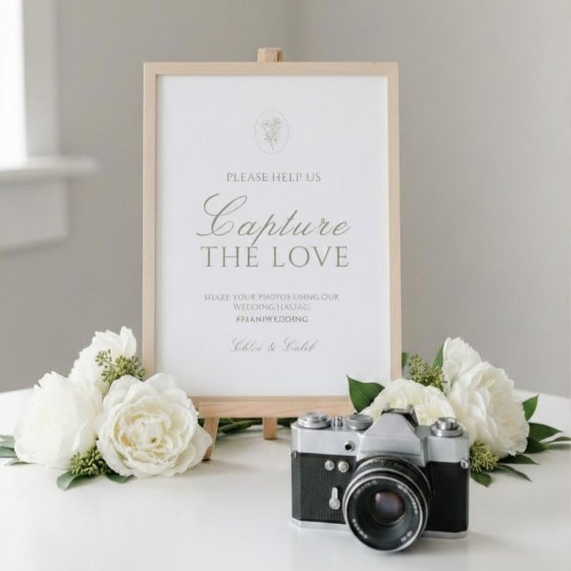 Ivoire | Carte de signalisation de mariage chic 'C (Créateur téléchargé)