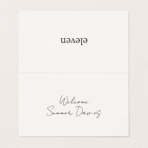 Ivoire   Carte pliée de Mariage de script minimal 