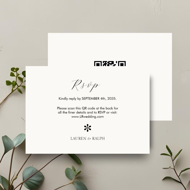 Ivoire | Chic QR Code Mariage RSVP (Créateur téléchargé)