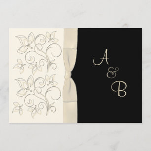 Ivoire de monogramme, faire-part de mariage floral