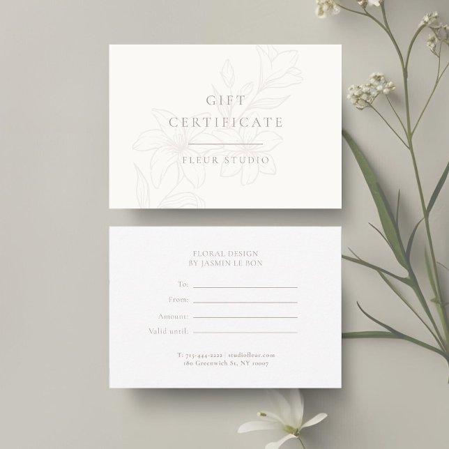 Ivoire et blanc | Boho minimal Floral moderne (Créateur téléchargé)