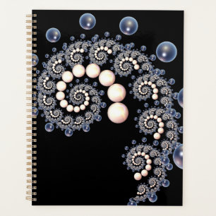 Ivoire et bleu Pearl Spiral Planner