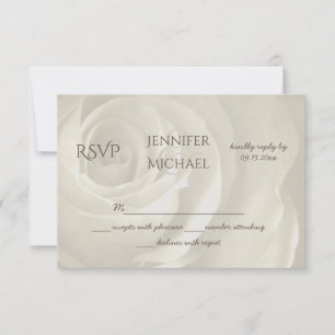 ivoire floral simple mariage élégant RSVP