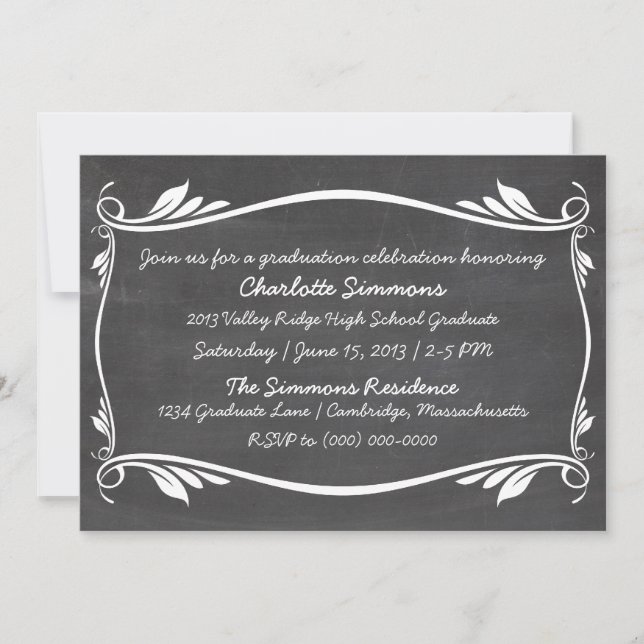 Ivoire Flourish Chalkboard Invitation (Devant)