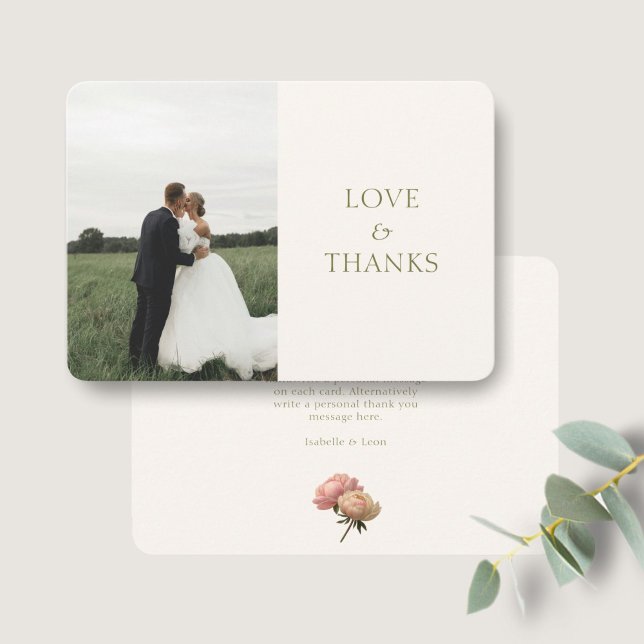 Ivoire | Merci de Mariage Rose moderne vert olive (Créateur téléchargé)