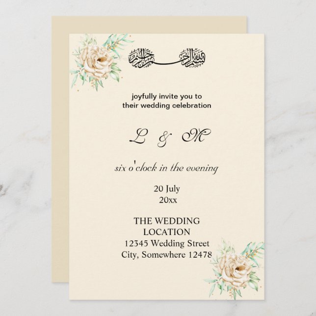 ivoire simple monogrammé (Devant / Derrière)