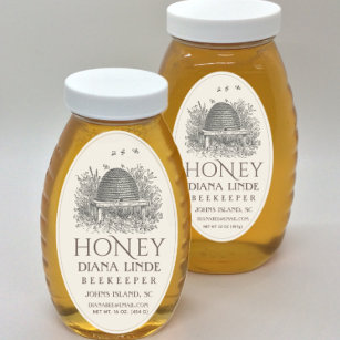 Ivory 32 oz Étiquette de miel Queenline (Vintage S