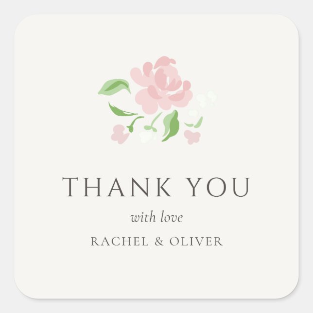 Ivory | Autocollant de mariage Petit Floral (Devant)