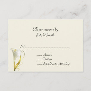 Ivory avec Calla Lily Wedding Carte RSVP