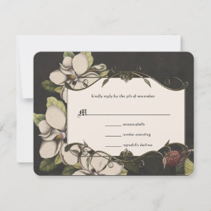 Ivory Black Cuivre Vert Magnolia Mariage RSVP