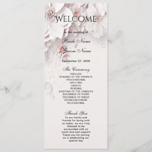 Ivory Blush Pink Floral Wedding Programme