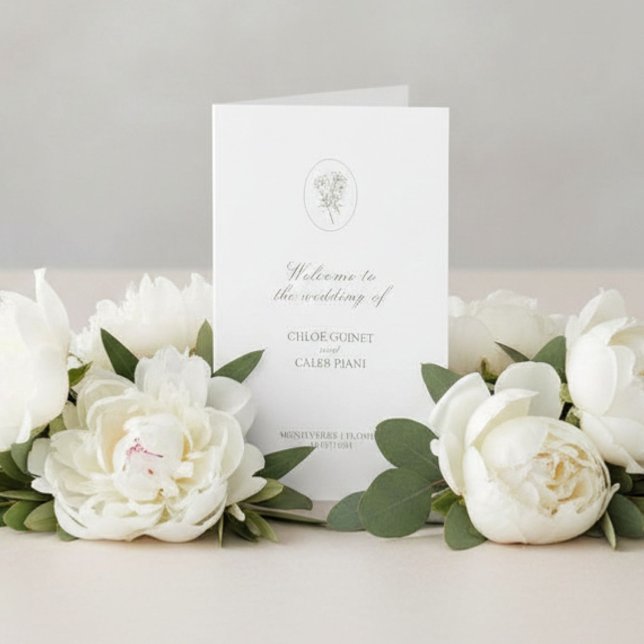 Ivory | Carte de Programme de Mariage Pliée Chic B (Créateur téléchargé)