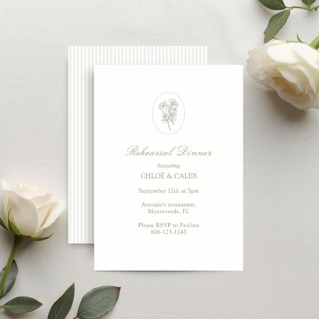 Ivory | Cartes de répétition de mariage à rayures  (Créateur téléchargé)