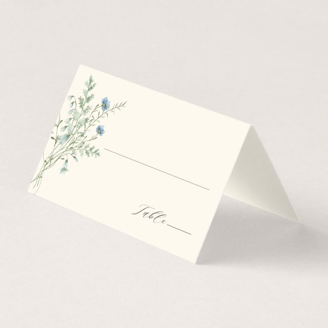 Ivory Elegant Fleur sauvage Mariage Carte Place (Front)