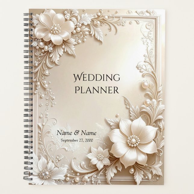 Ivory Flowers Planner (Devant)