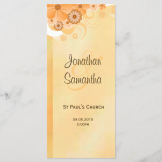 Ivory Gold Floral Élégant Slim Wedding Programmes