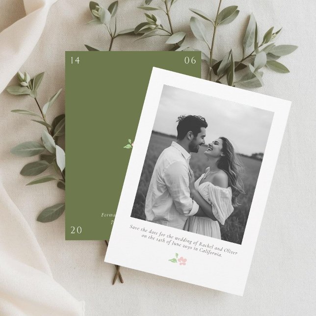 Ivory & Green | Chic Floral Wedding Save the Date (Créateur téléchargé)