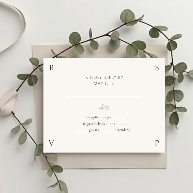 Ivory & Green | Floral Rose Wedding RSVP  (Créateur téléchargé)